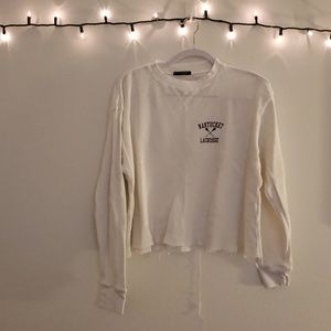 Brandy Melville Cropped Waffle Long Sleeve